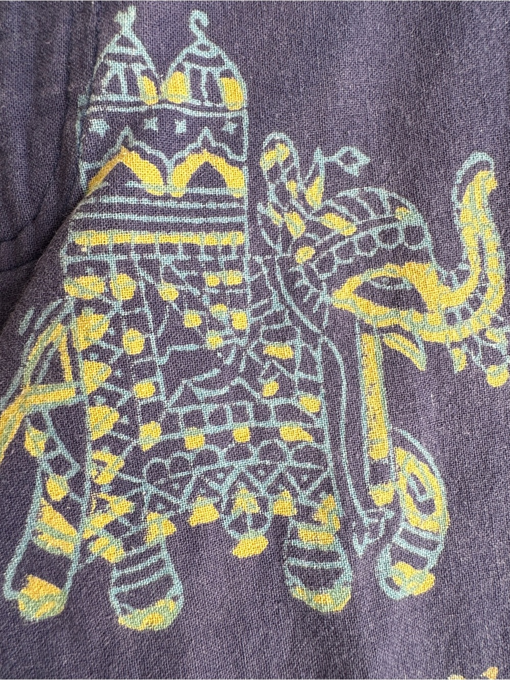 Gypsy Elephant Paisley Bell Bottom Festival Hippie Pants M Boho - Picture 4 of 14